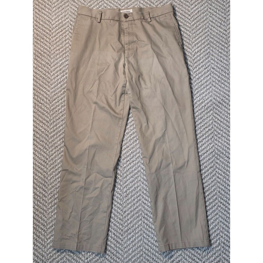 Dockers Men's Size 33x32 Tan Khaki Straight Fit Stretch Chino Pants Trousers